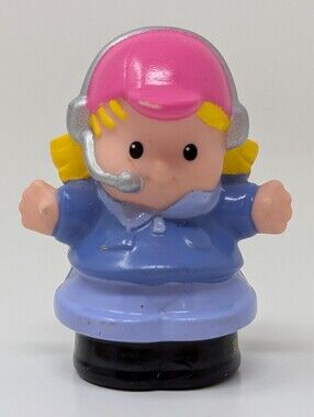 Fisher Price Little People Pilot Blond Girl Pink Hat